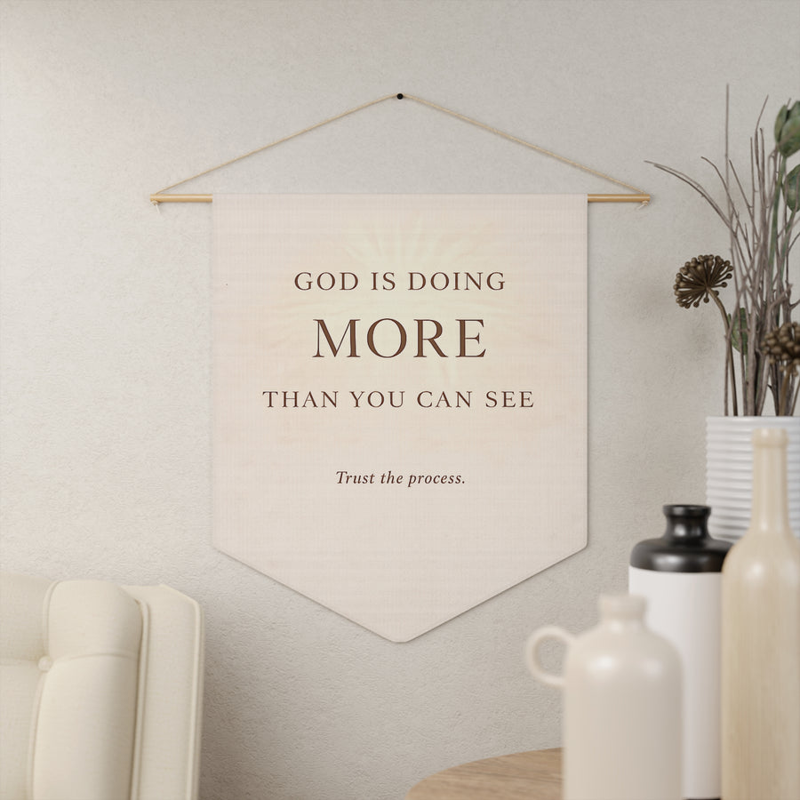 God Is Doing More Than You Can See Christian Wall Banner